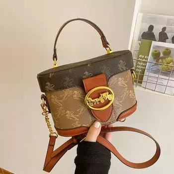 Новая женская сумка French Light Luxury Retro Niche Printed Bag