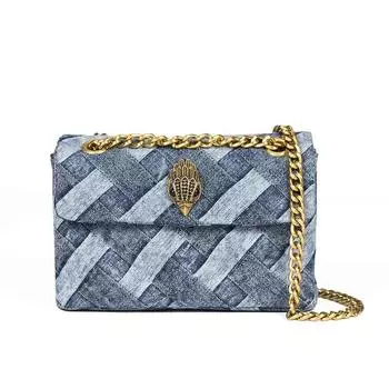 Новая женская сумка из джинсовой ткани с принтом, сумка через плечо в стиле пэчворк S синий