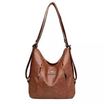 Новая женская сумка из искусственной кожи, модная европейская и американская ретро-сумка через плечо, женская простая повседневная многофункциональная женская сумка-рюкзак