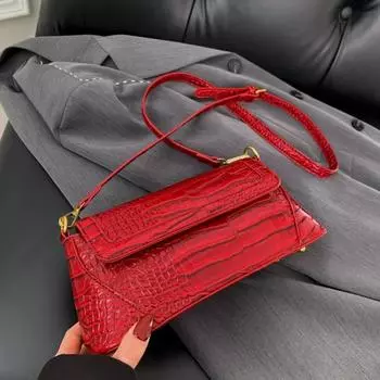 Новая женская сумка из искусственной кожи, нишевая сумка-карандаш, ранняя весна 2024, трансграничная универсальная сумка подмышками на одно плечо, женская текстурная сумка