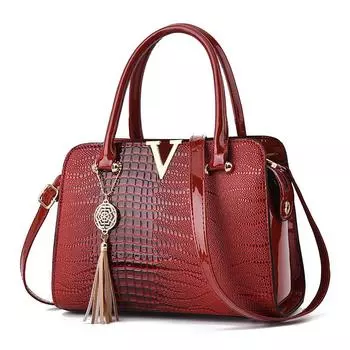 Новая женская сумка из лакированной кожи, европейская и американская женская сумка через плечо большой емкости, сумка для покупок