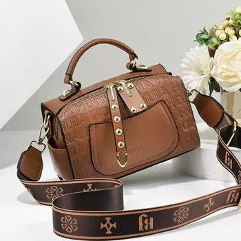 Новая женская сумка из мягкой кожи с принтом, модная универсальная сумка через плечо Boston, женская сумка-подушка, сумка-тоут