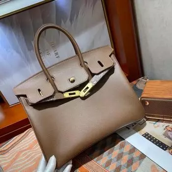 Новая женская сумка из натуральной кожи с узором «козья кожа», двухслойная сумка из коровьей кожи, сумка-мессенджер, женская классическая сумка через плечо 30x15x24cm темно-коричневого