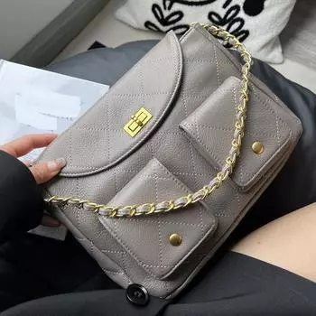 Новая женская сумка из натуральной кожи с верхним слоем из коровьей кожи с рисунком в виде капли, сетка, цепочка, двойные карманы, сумка-хобо для женщин в стиле хиппи и почтальона 24x6x19cm чёрный