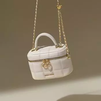 Новая женская сумка из натуральной кожи, маленькая сумка для парфюма, повседневная сумка на одно плечо с цепочкой