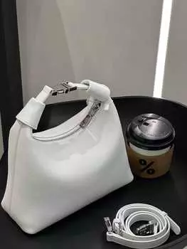 Новая женская сумка из натуральной кожи, большая вместительная сумка через плечо, универсальная сумка через плечо, женская маленькая квадратная сумка 22x9x22 CM белый