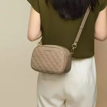 Новая женская сумка из натуральной кожи, осенняя сумка через плечо, высококачественная маленькая квадратная сумка через плечо