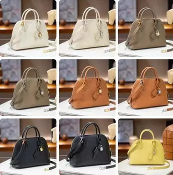 Новая женская сумка из натуральной кожи, верхний слой из эпсомской пальмы, сумка-чехол для руки и через плечо 25x9x18cm чёрный/золотой