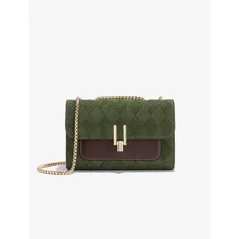 Новая женская сумка, легкая роскошная сумка через плечо, сумка на цепочке, женский подарок на день рождения подруге, длина 21,5 см, высота 14 см, ширина 7,5 см зелёный