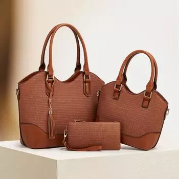 Новая женская сумка-мессенджер из трех частей на одно плечо, повседневная сумка большой вместимости 37cm*15cm*29cm красный