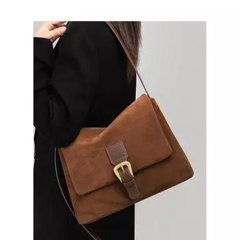 Новая женская сумка, модная сумка через плечо из натуральной кожи, высококачественная замшевая сумка через плечо, сумка через подмышку