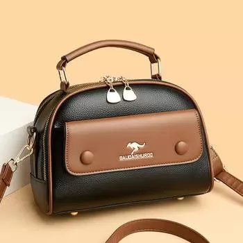 Новая женская сумка, модная универсальная сумка на плечо, многофункциональная сумка через плечо большой вместимости, сумка для мамы среднего возраста 23x13x18cm чёрный