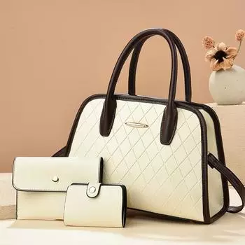 Новая женская сумка на одно плечо с ромбовидной текстурой, сращивающаяся, большая вместительная сумка, простая повседневная сумка через плечо для женщин .