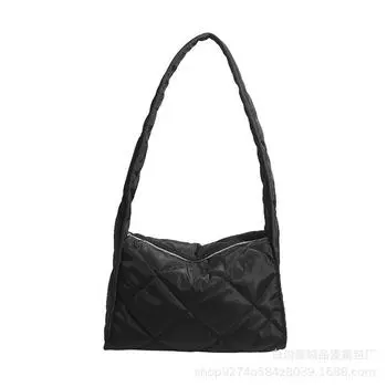 Новая женская сумка, нишевая сумка с ромбовидным ремешком подмышкой. серый