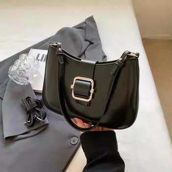 Новая женская сумка подмышкой Темперамент Универсальные кожаные сумки Французские ретро Сумки через плечо большой емкости Тенденция