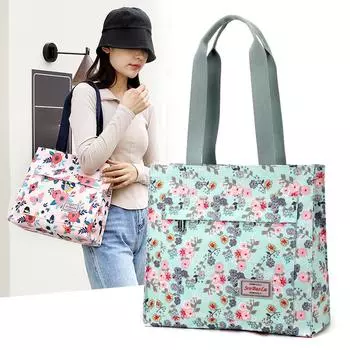 Новая женская сумка с цветочным принтом для пляжного шопинга, большая вместительная сумка-тоут, модная повседневная сумка большой вместимости для путешествий, женская сумка через плечо бежевый