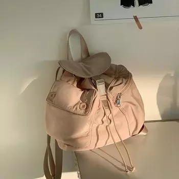 Новая женская сумка с несколькими карманами, рюкзак на шнурке для девочек, модный студенческий рюкзак для занятий, нейлоновая сумка серый