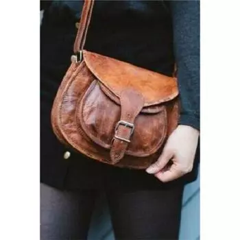 Новая женская сумка-слинг из натуральной кожи через плечо 7 x 9 in коричневый