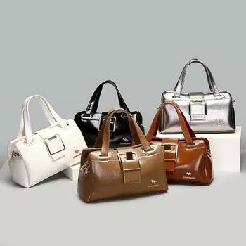 Новая женская сумка среднего возраста, сумка для матери, корейская версия, ручная сумка через плечо, женская сумка с масляным воском для замены одного волоса