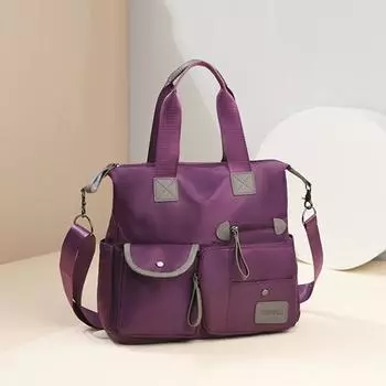 Новая женская сумка-тоут, модная нейлоновая водонепроницаемая повседневная сумка через плечо для мамочек, большая вместимость, женские сумки-мессенджеры 34cm*13cm*30cm фиолетовый