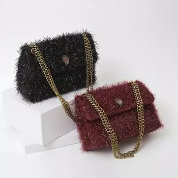 Новая женская сумка-тоут, новая модная сумка с яркими волосами, маленькая квадратная сумка, дизайнерская роскошная сумка