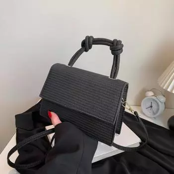 Новая женская сумка в иностранном стиле, модная сумка через плечо, дамская сумочка, высококачественная сумка-мессенджер с текстурой ins wind fresh нишевый дизайн чёрный