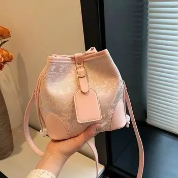 Новая женская сумка в китайском стиле Lazy Style 2024, новый стиль, популярный этим летом, сумка через плечо на одно плечо, сумка-ведро