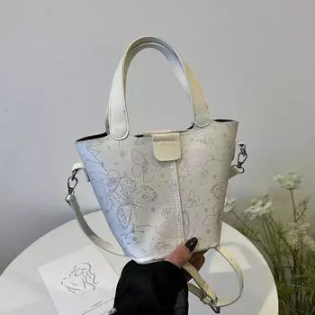 Новая женская сумка в китайском стиле в национальном стиле 2024 года, новая принтованная сумка, модная сумка-ведро через плечо в иностранном стиле