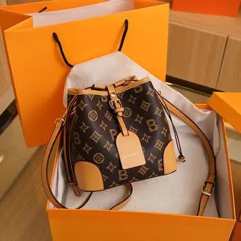 Новая женская сумка-ведро с геометрическим принтом в стиле ретро для подростков, сумка-корзина для овощей с цветными блоками, металлическая коричневый