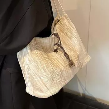 Новая женская сумка-ведро в китайском стиле для поездок на работу, новая сумка на одно плечо подмышкой, большая вместительная ручная сумка