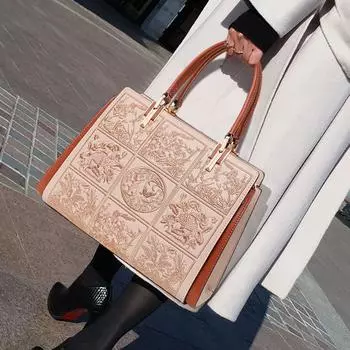 Новая женская сумочка 2024 года с великолепным и изысканным внешним видом, вышитая свадебная сумка из коровьей кожи