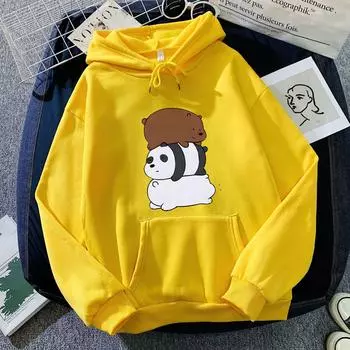 Новая женская толстовка с капюшоном Bear Ins для мужчин и женщин, осень-зима, корейский стиль, модная свободная и ленивая толстовка для мужчин и женщин S