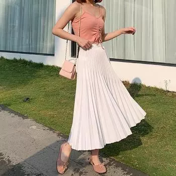 Новая женская юбка А-силуэта демонстрирует тонкую юбку средней длины для женщин в стиле «пригородный стиль» One Size чёрный