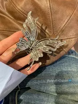 Новая женская заколка для волос Бабочка с кисточкой Модная китайская дизайнерская заколка-краб Винтажная геометрическая полая Трендовая бижутерия Аксессуары