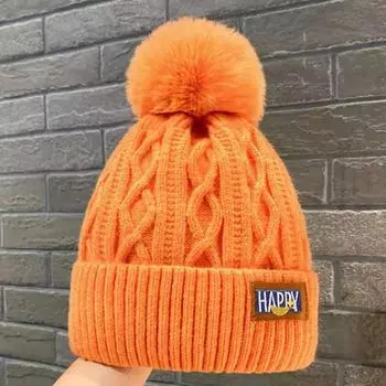 Новая женская зимняя шапка-бини с помпоном для мужчин и женщин, лыжная вязаная шапка бежевый