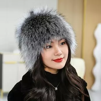 Новая женская зимняя шапка, однотонная многофункциональная шапка Skullies, женская толстая теплая пушистая меховая шапка Elastic(55-60cm)