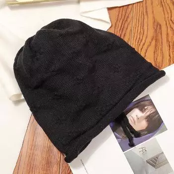 Новая женская зимняя шапка, уличная теплая шапка из кроличьего меха, модная декоративная шапка-бини для женщин, повседневная вязаная шапка M56-58cm