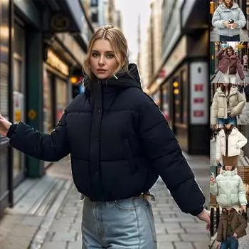 Новая женская зимняя утепленная пуховая куртка L бежевый