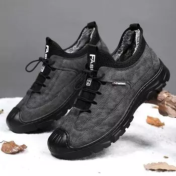 Новая зимняя бархатная мужская спортивная обувь, нескользящие непромокаемые утепленные короткие ботинки, теплая повседневная обувь 39