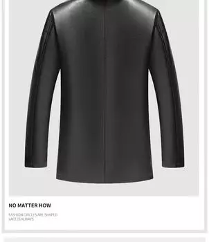 Новая зимняя бархатная утолщенная кожаная куртка мужская с большим меховым воротником золотая норка L чёрный