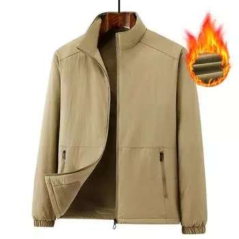 Новая зимняя бархатная утолщенная куртка мужская ветрозащитная теплая куртка большого размера с воротником-стойкой для молодежи и людей среднего возраста M