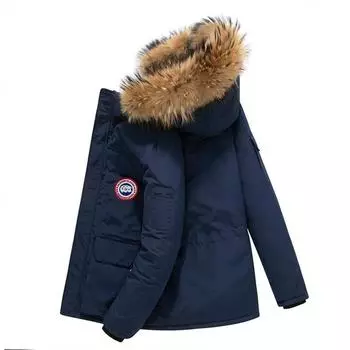 Новая зимняя базовая популярная мужская пуховая куртка, не требующая глажки, модная городская куртка с капюшоном и лацканами M