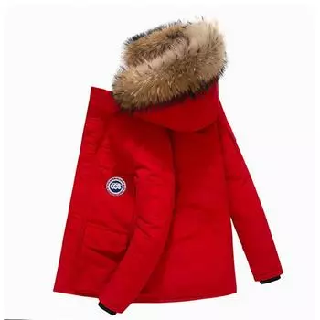 Новая зимняя базовая популярная мужская пуховая куртка, не требующая глажки, модная городская куртка с капюшоном и лацканами M