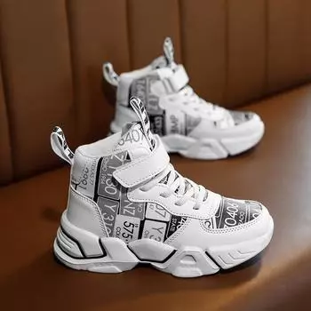 Новая зимняя детская обувь, спортивные кроссовки для мальчиков, детская обувь, модные повседневные кроссовки, легкая водонепроницаемая дышащая обувь, детская обувь для мальчиков 28(insole 17.7cm) белый