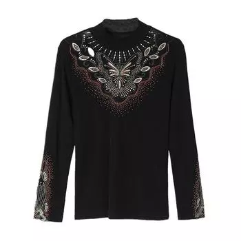 Новая зимняя футболка с полувысокой горловиной и длинными рукавами, маленькая рубашка, тяжелая промышленная глажка, ромбовидный облегающий корпус XL