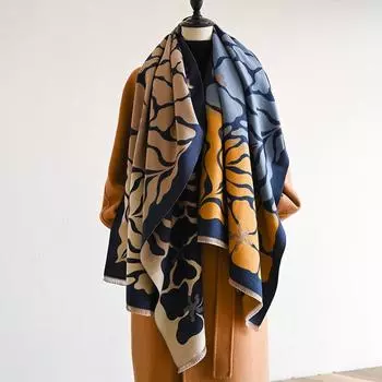 Новая зимняя кашемировая шаль, модный женский шейный платок, пашминовый платок, женский утолщенный теплый пончо, бандана Echarpe