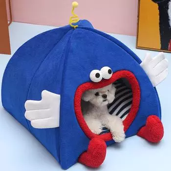 Новая зимняя кошачья будка, закрытая теплая собачья будка, съемный и моющийся кошачий домик, будка, товары для животных 40*40*41cm