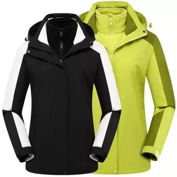 Новая зимняя куртка для мужчин и женщин, комплект из двух частей, три в одном, съемная флисовая куртка, ветро- и водонепроницаемый альпинистский костюм S