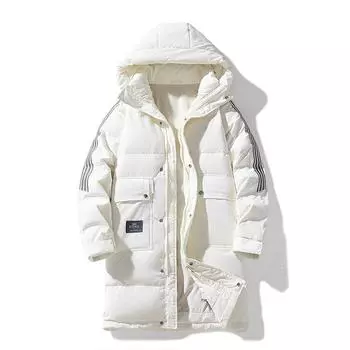 Новая зимняя куртка, мужская водонепроницаемая куртка среднего размера больших размеров, утолщенная ветрозащитная куртка-пуховик с капюшоном M чёрный