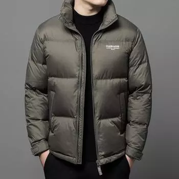 Новая зимняя куртка на утином пуху 90 для мужчин, свободная, повседневная, модная, теплая и толстая, трендовое мужское пальто M